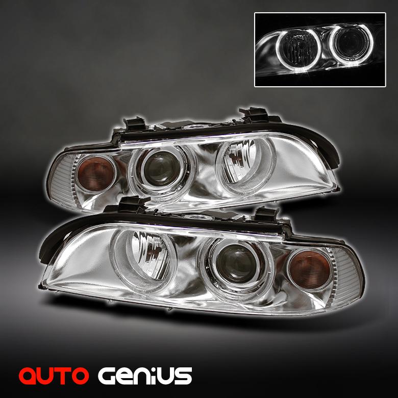 97-03 bmw e39 5-series dual halo clean projector headlights w/corner signal lamp