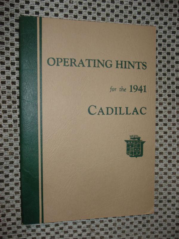 1941 cadillac owners manual glovebox book wow operating hints guide