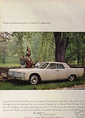 1965 lincoln contintental original vintage ad nice!