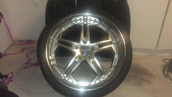 Set of 4 wheels and tires - 19" vossen vvs075 (staggered fit) 