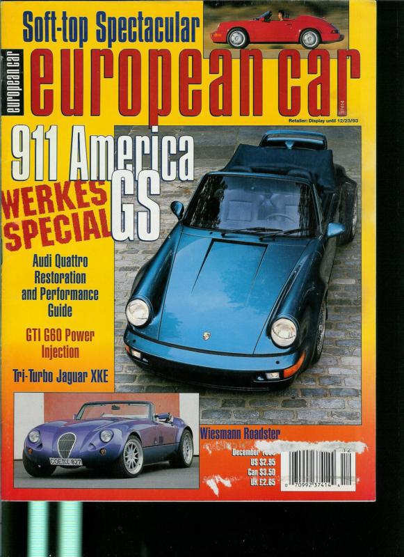 European car magazine formerly  vw & porshe old vintage december 1993