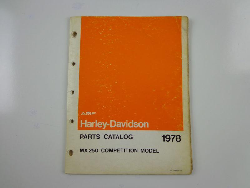Harley davidson 1978 mx 250 competition parts catalog manual 99458-78