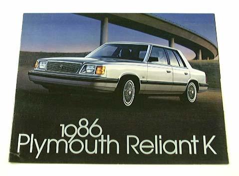 1986 86 plymouth reliant k brochure le se sedan coupe