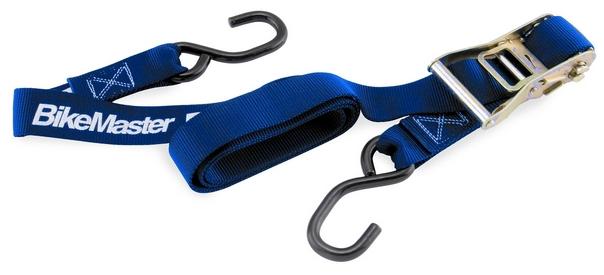 Bikemaster ratcheted soft hook tiedowns 1-1/2 inch blue