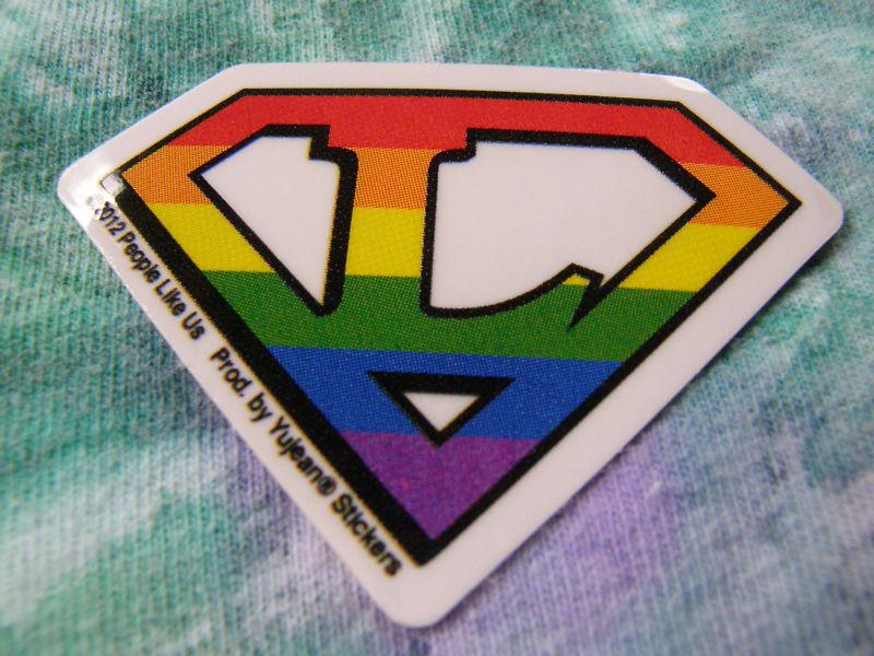 Lot of 25 diamond shaped lesbian pride rainbow mini stickers
