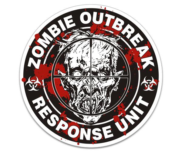 Zombie outbreak response unit decal 5"x5" control team dead vinyl sticker zu1