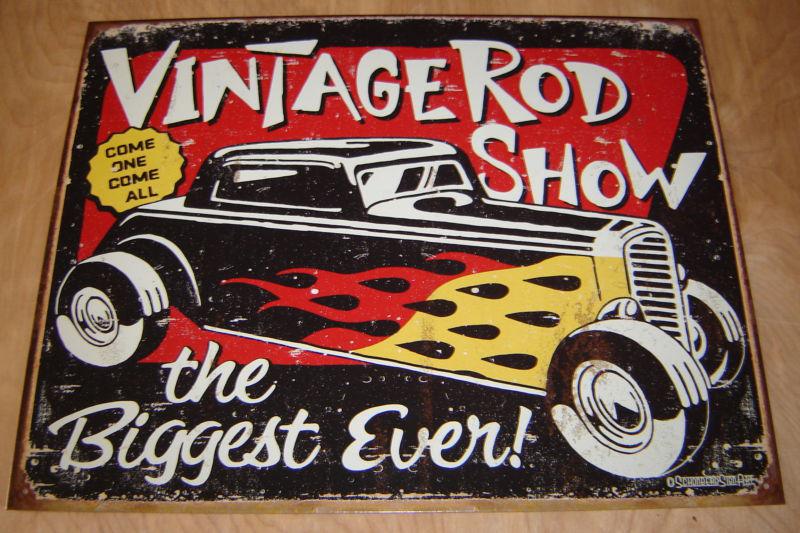 Vintage hot rod shop show sign rat muscle car racing parts steel garage usa made