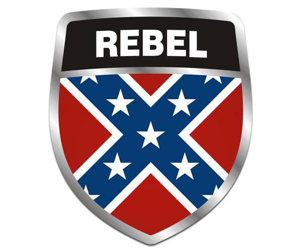 Confederate rebel flag shield decal 5"x4.3" american vinyl sticker zu1