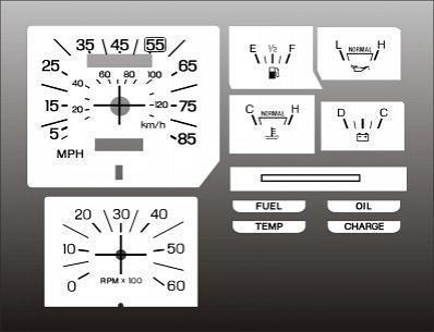 1980-1986 ford truck tach instrument cluster white face gauges 80-86