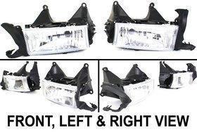 Clear lens new set of 2 head lamp right & left hand halogen rh lh side pair