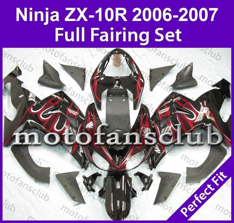 Fit kawasaki 06 07 zx 10r zx10r ninja 2006 2007 fairing bodywork plastics #02 b