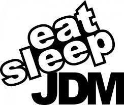 Eat sleep jdm decal white 7.25"x 6" racing import window bumper graphics sticker