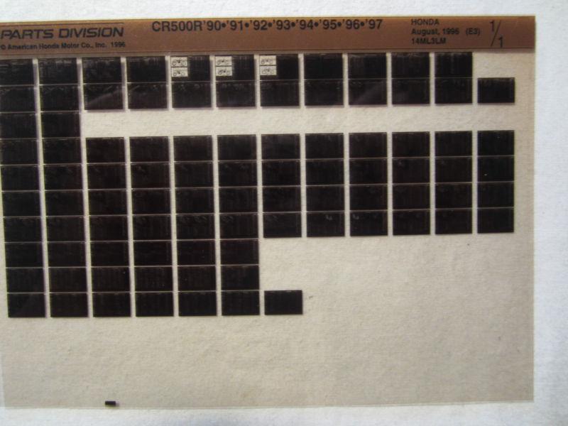 1990-1997 honda cr500r motorcycle microfiche parts catalog cr 500 r 