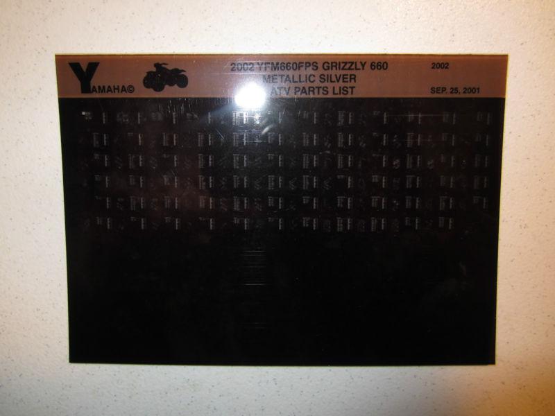 2002 yamaha atv yfm660fps grizzly 660 silver microfiche part catalog yfm 660 fps