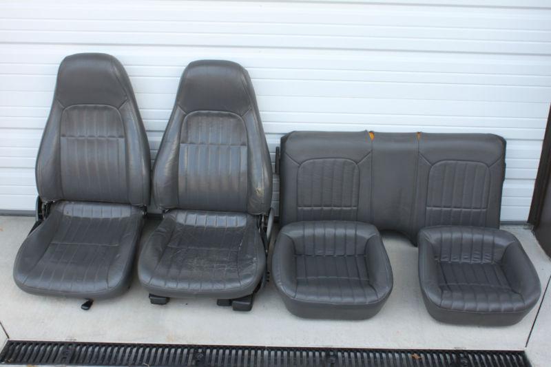 Camaro graphite gray leather seats set f&r used oem