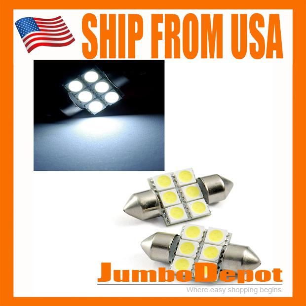 Us 6 smd 12v 6430 white led light lamp bulb wedge side marker interior for jeep