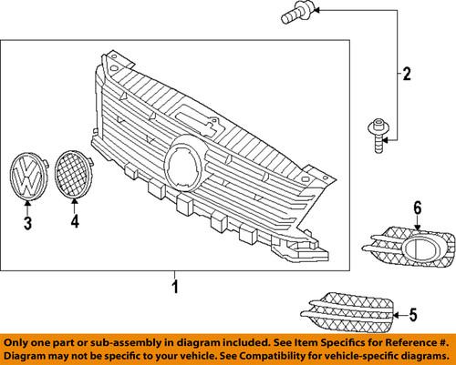 Volkswagen oem 5n0853666g9b9 grille-outer grille