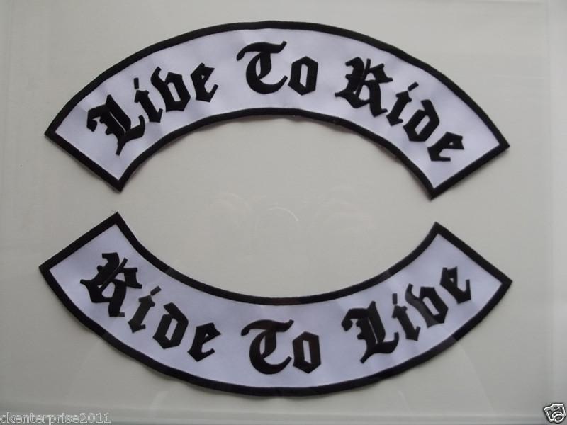 Live to ride rocker motorcycle biker large embroidered back patch harley #3a af