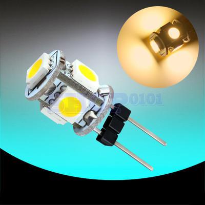 G4 5 smd 5050 warm white rv marine boat led car home light bulb lamp