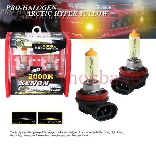 1 pair h11 55w 3000k xenon gas super yellow light bulbs lo beam fit :mazda