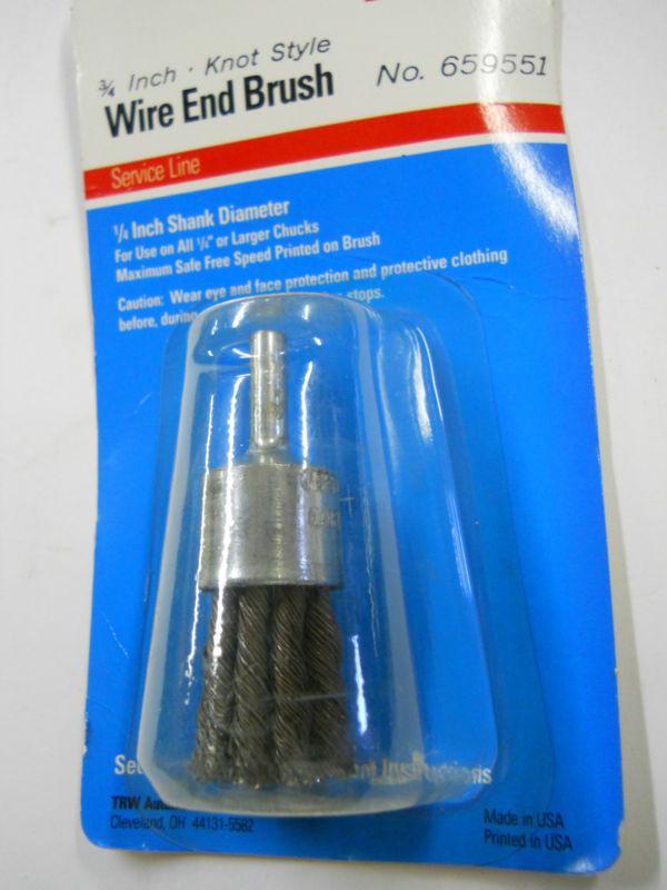 Trw "knot style" rotary carbon cleaning brush for electric drills made in usa 