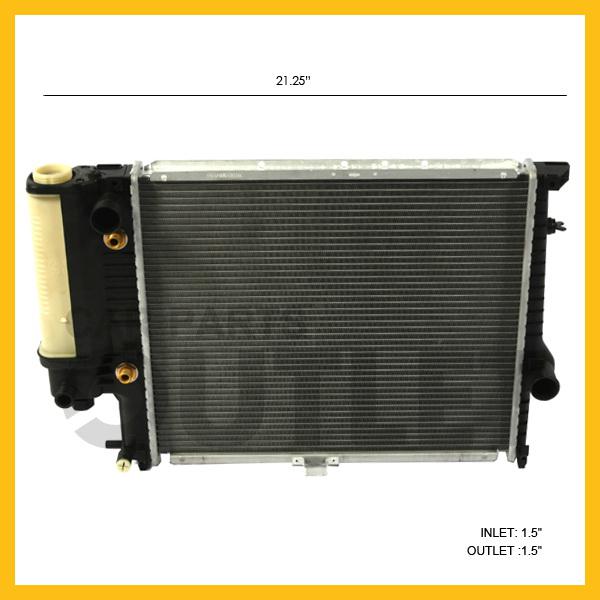 89-92 bmw 525 radiator fits 17111719309 to 9/92 e34 6cyl for air oil cooler 0979