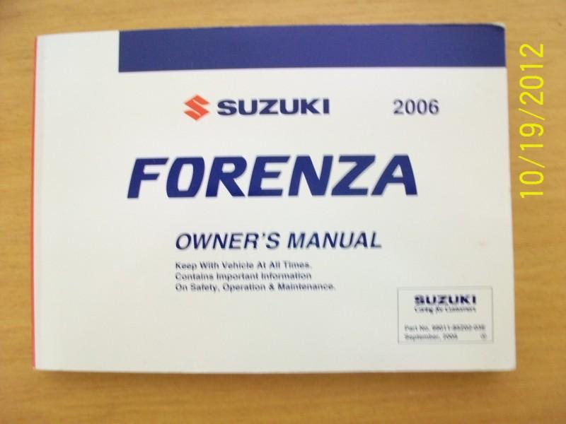 2006 suzuki forenza   owners manual