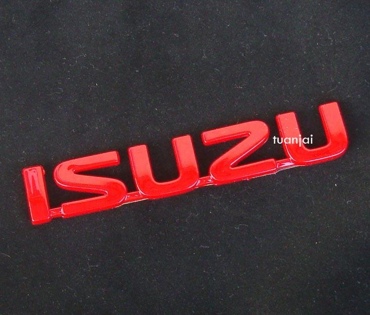 New red isuzu car badge logo adhesive emblem cool decorative free ship