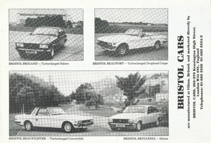 1984 bristol cars brochure