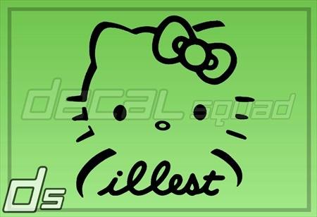 Hello kitty illest 5" vinyl decal truck car window sticker white charmmy jdm