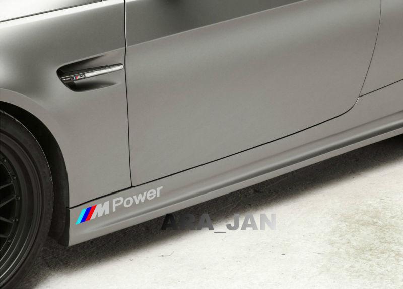 2 - m power bmw decal sticker emblem logo door  m m3 m5 m6 325 silver