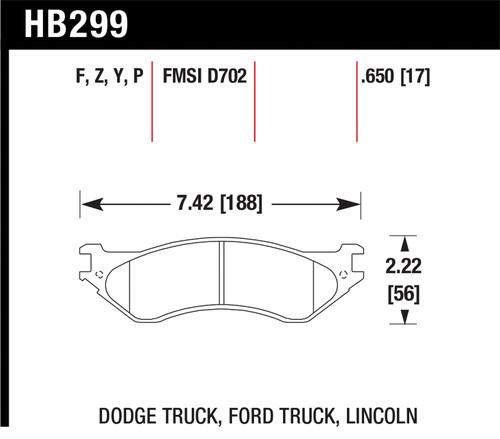 Hawk performance hb299f.650 disc brake pad