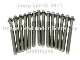 Bmw e36.7 e39 e46 cylinder head bolt set (14 bolts) oem + 1 year warranty