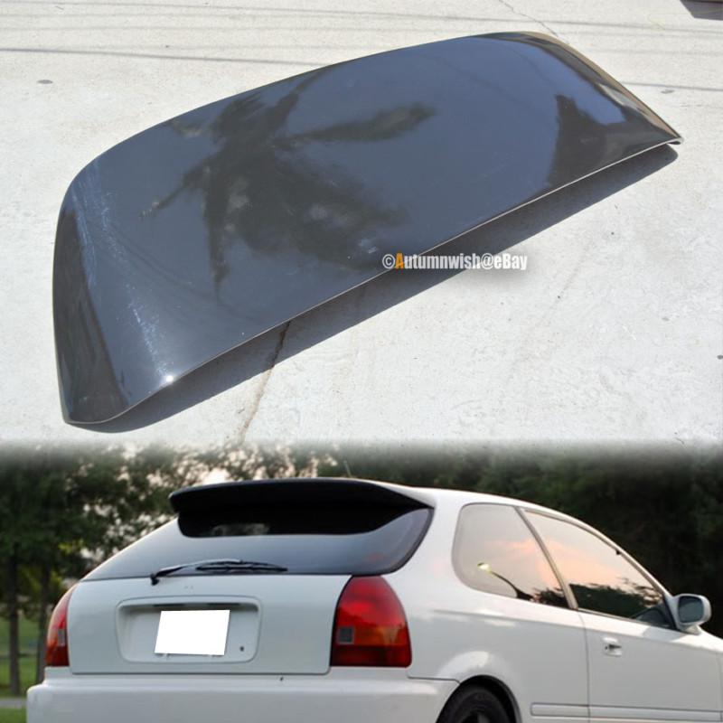 96-00 honda civic hatchback duckbill spoon glossy black led spoiler wing 