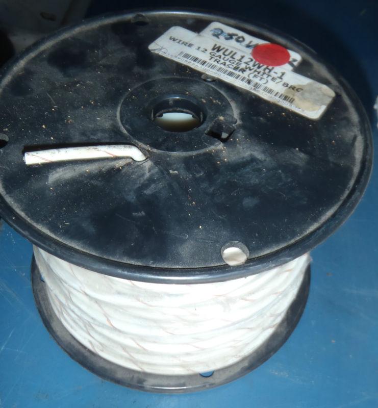 12awg white/brown gauge tracer marine tinned wire, 250' roll single strand wire