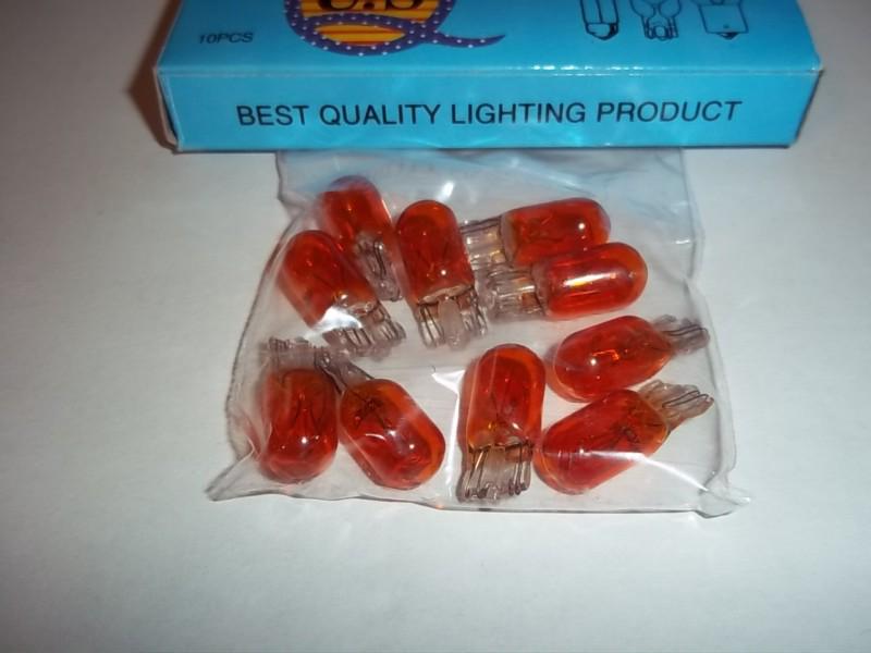 Box 10 amber 194a mini wedge side marker license plate light bulbs lamp 194 na