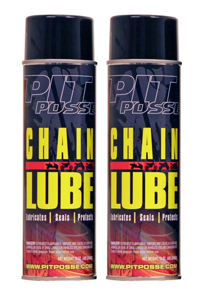 2 15oz cans of pit posse chain and cable lube wax motorcycle atv dirt bike 