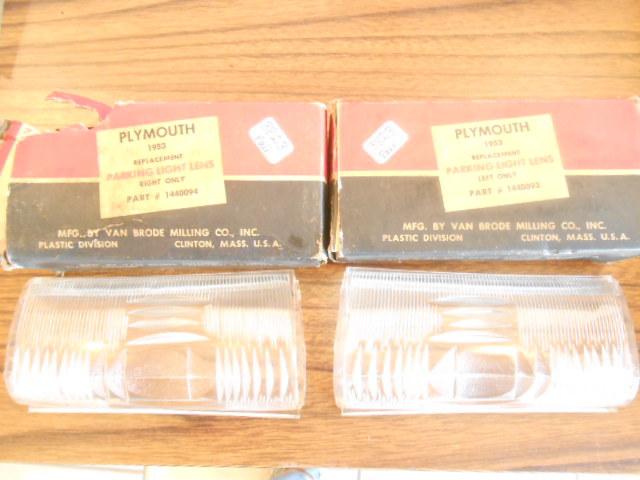 1953 plymouth parking light lens pair nors