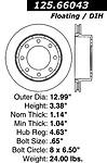 Centric parts 125.66043 rear performance rotor