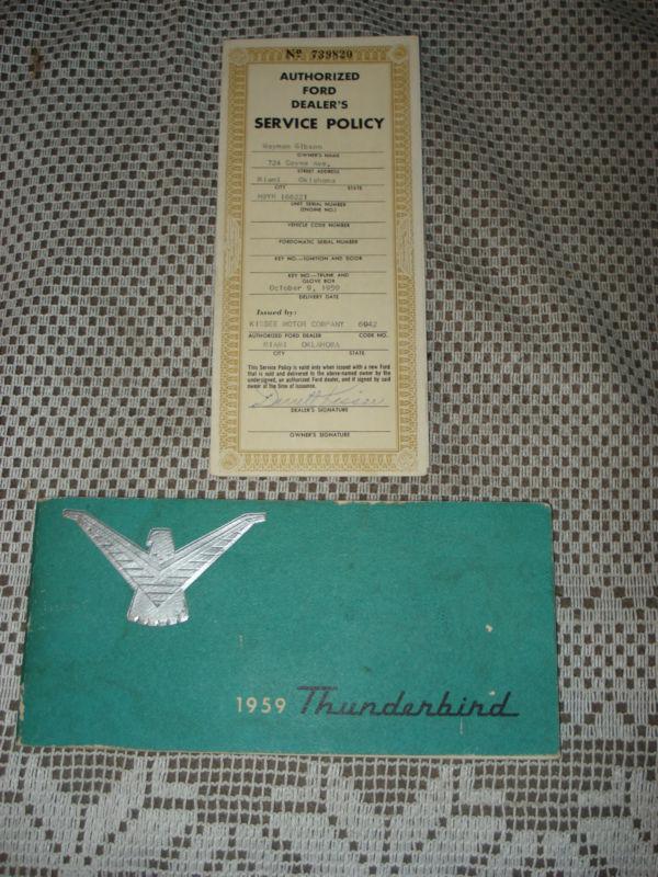 1959 ford thunderbird owners manual set original glovebox books nice t-bird