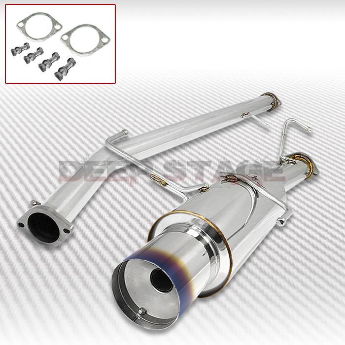 Stainless cat back exhaust 4.5" burnt tip muffler 95-98 nissan 240sx s14 2.4l