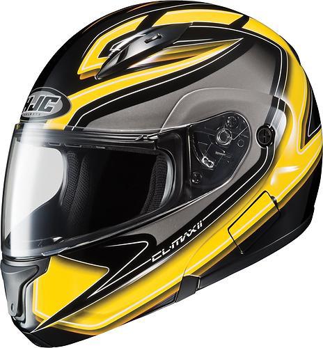 New hjc cl-max-2 zader modular adult helmet, mc-3/yellow/gray/black, med/md