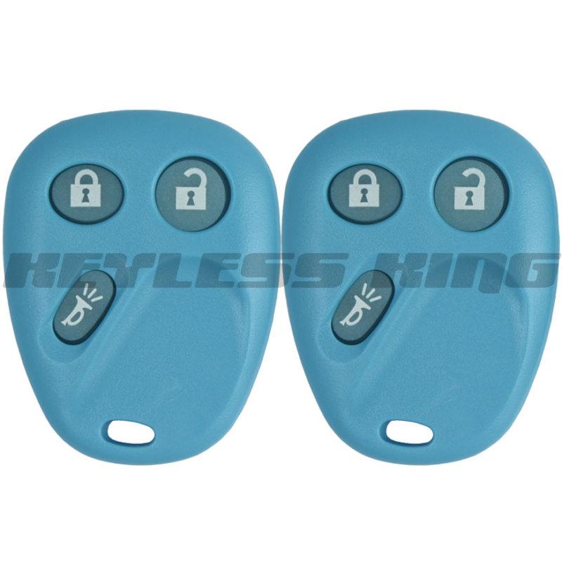 2 new light blue glow in dark replacement keyless remote key fob clicker control