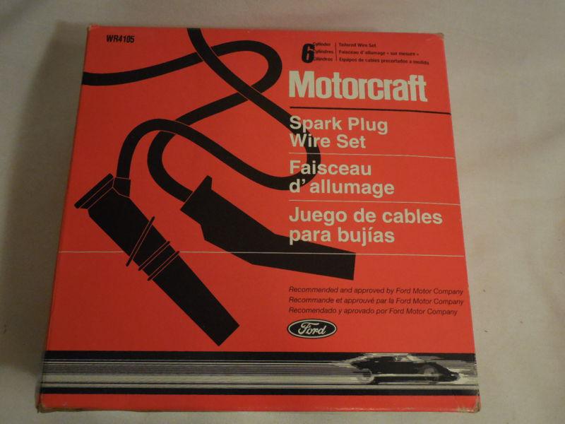 Motorcraft wr4105 spark plug wire set, 6 cylinder, approved by ford motor co.