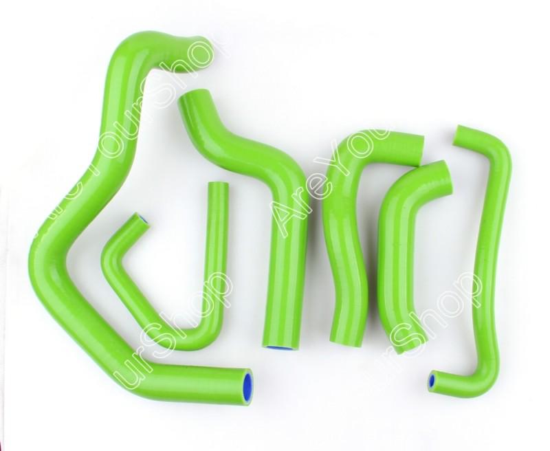 Green kit silicone hose radiator heater kawasaki zx6r ninja 2007-2008