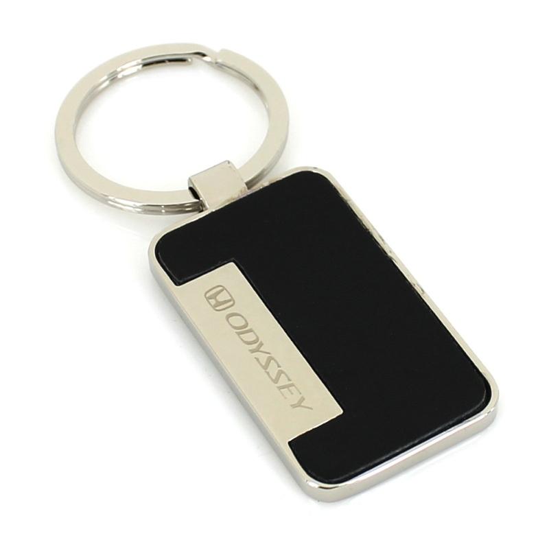 Honda odyssey metal key chain w/ black leather insert