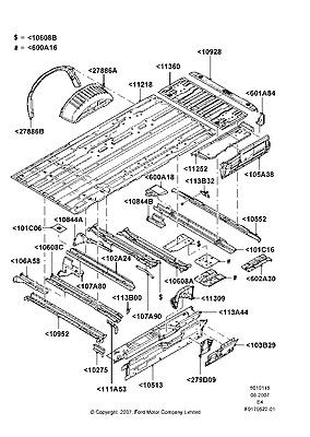 8c2z1510608b member assy floor cross 08 e450