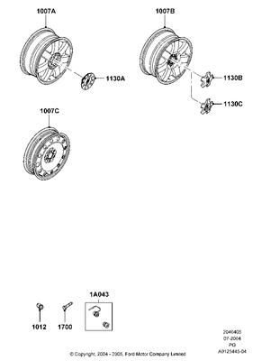 5t5z1130ba cover wheel 05 06 07 taurus