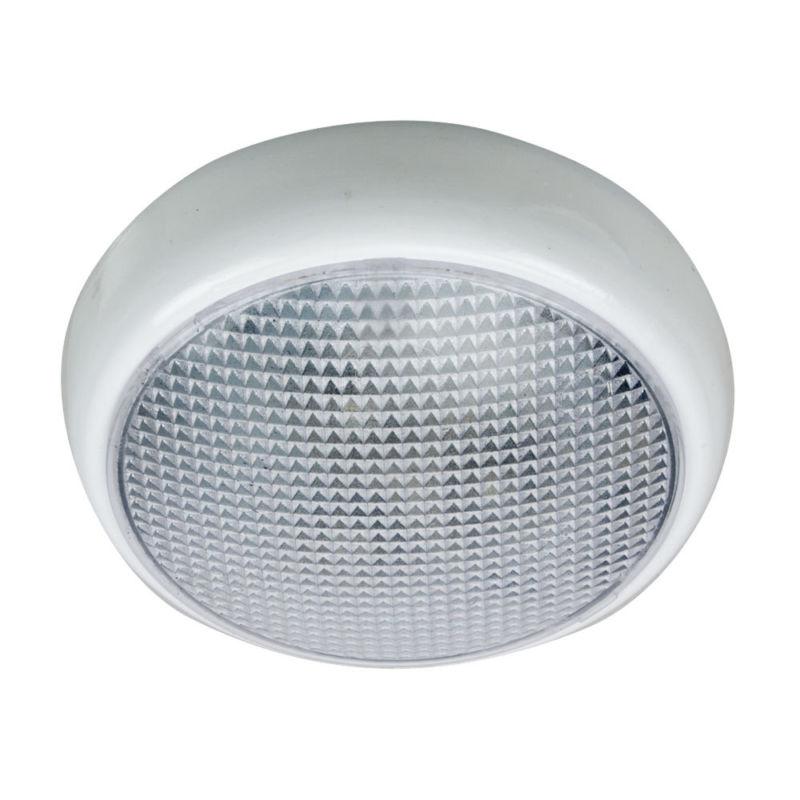 Perko round surface mount led dome light - white powder coat - w/o switch 1355dp