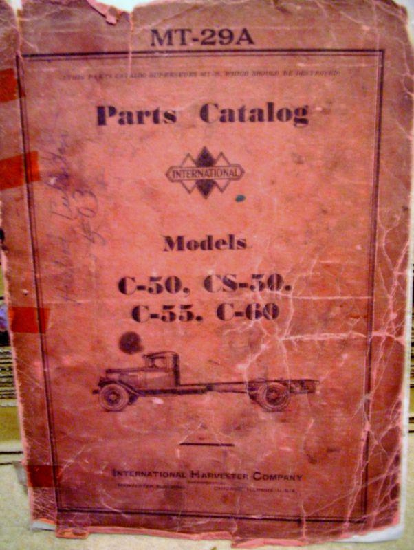 1937 1938 international ihc truck c-50 cs-50 c-55 c-60 parts book catalog manual